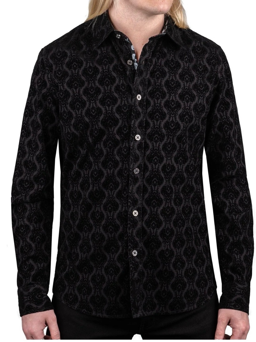 Wornstar amaryallis men’s black long sleeve shirt size large